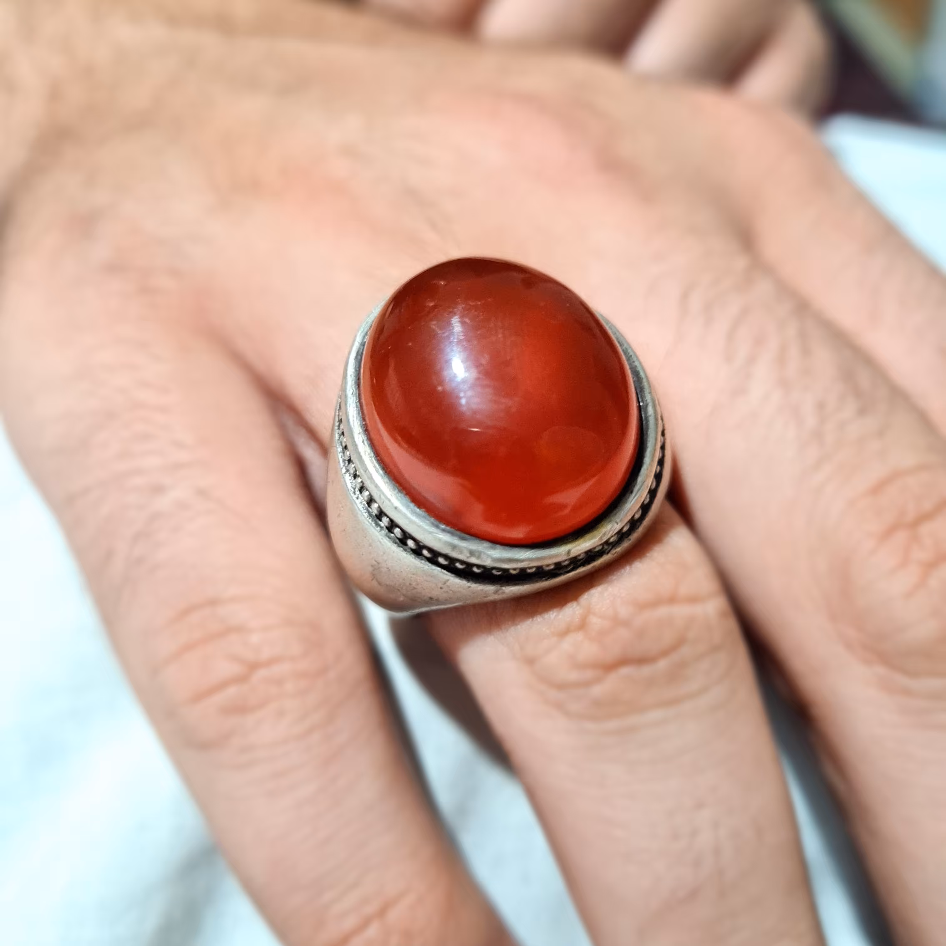 انگشتر عقیق رکاب فیلی