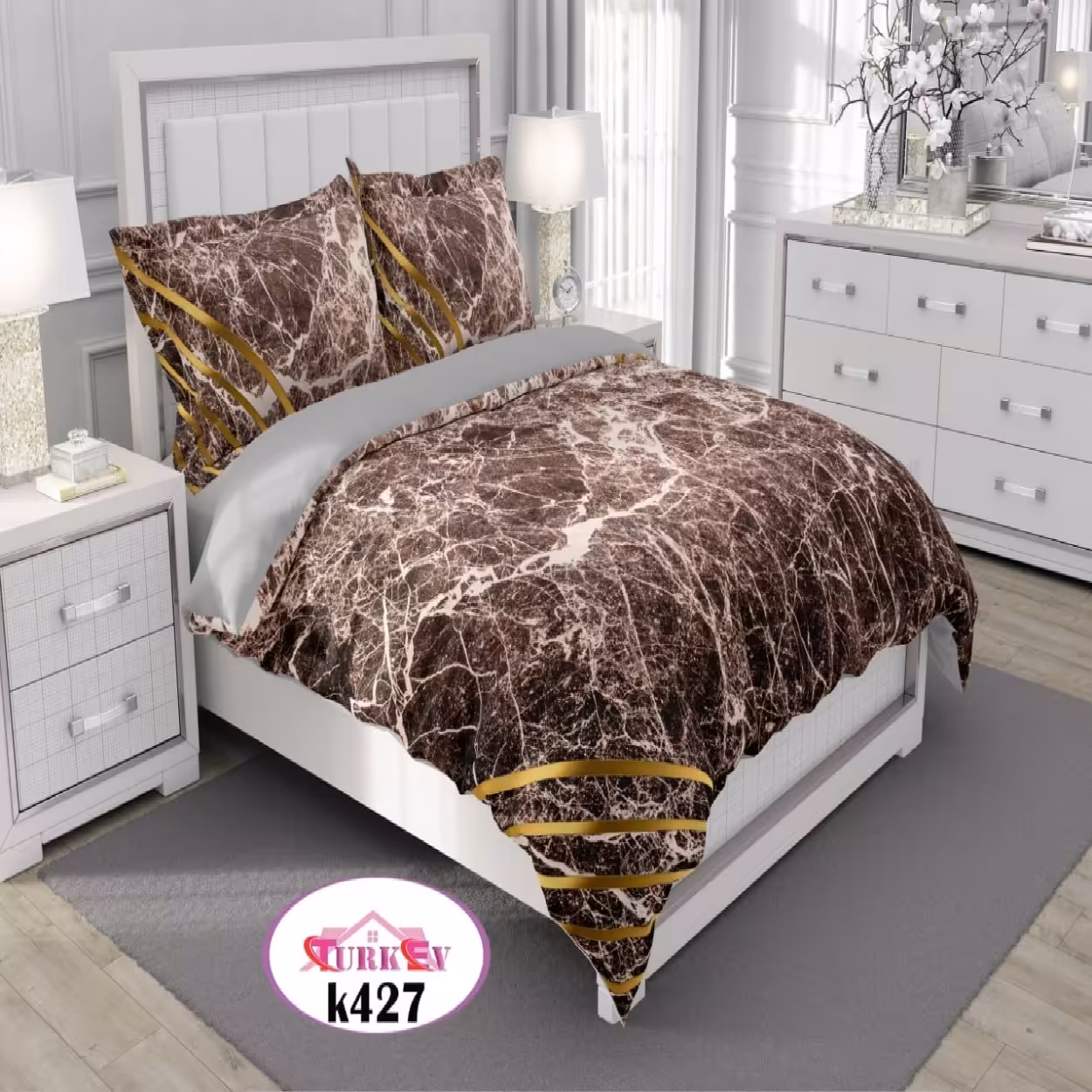 سرویس روتختی ترک إو turkev کد K-427 دونفره 6 تکه