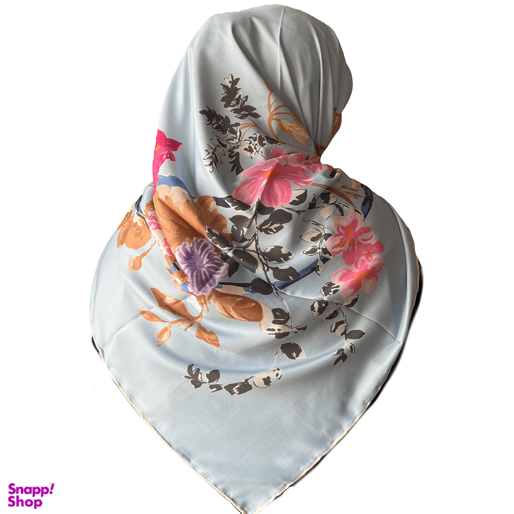 روسری ابریشم زنانه طرح حاشیه گل