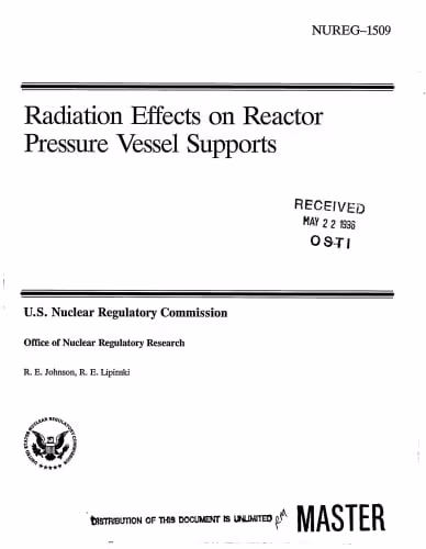 󾕇 دانلود کتاب Radiation Effects On Reactor Pressure Vessel Supports, 1996 - دانلود کتاب های دانشگاهی