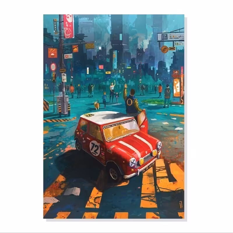 تابلو شاسی طرح ماشین مینی ماینر قرمز مدل M0005