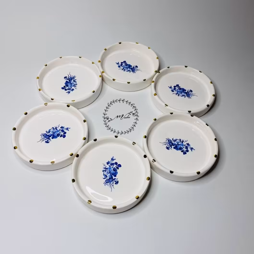 ست هفت  سین و مزه خوری 7 تکه  سرامیکی  طرح لاجورد