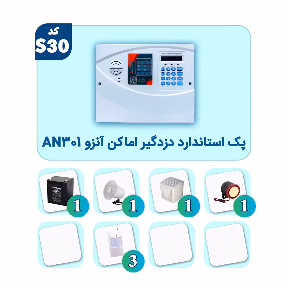 پک استاندارد دزدگیر اماکن آنزو AN-301 مدل S30