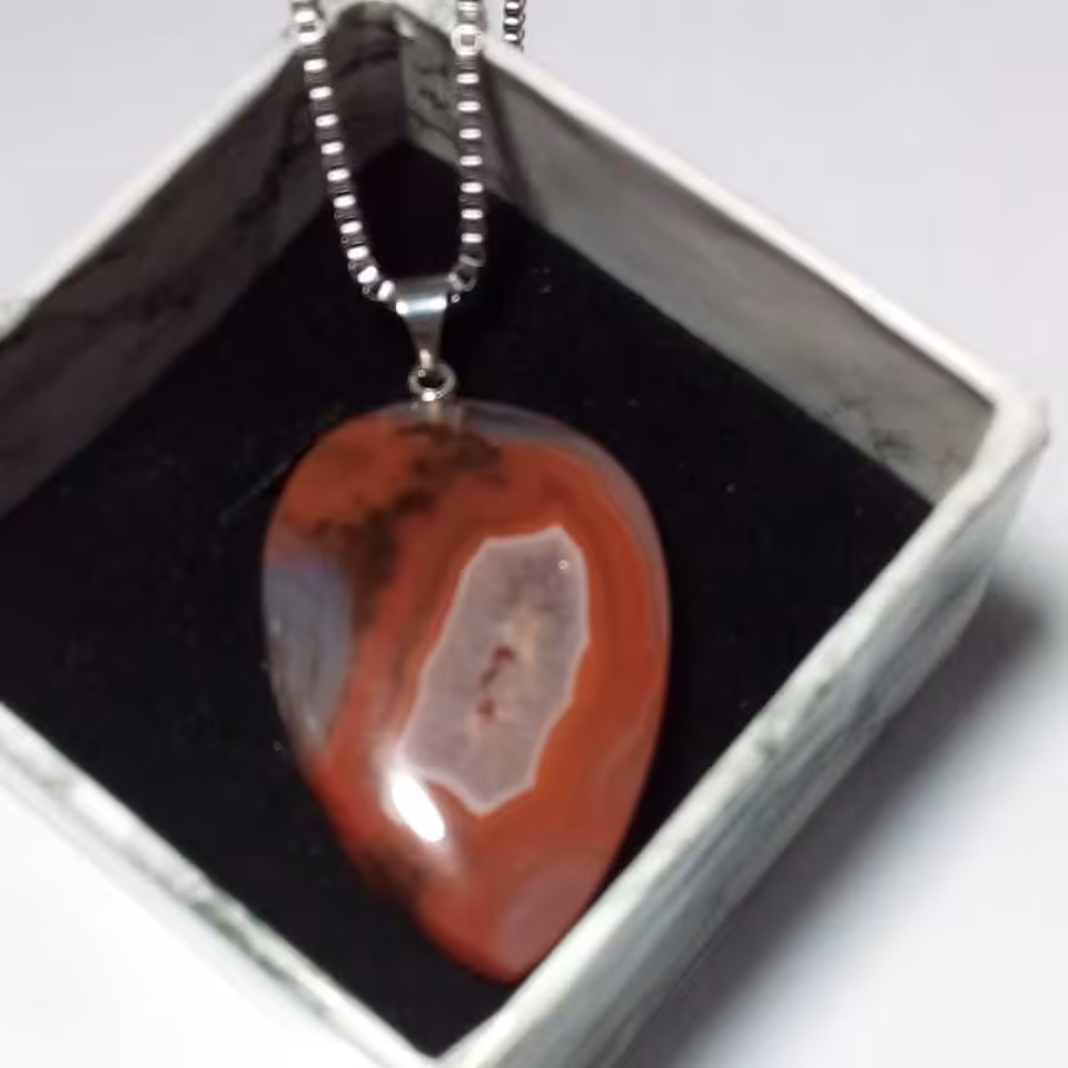 گردن آویز عقیق ژیود دار سلیمانی 