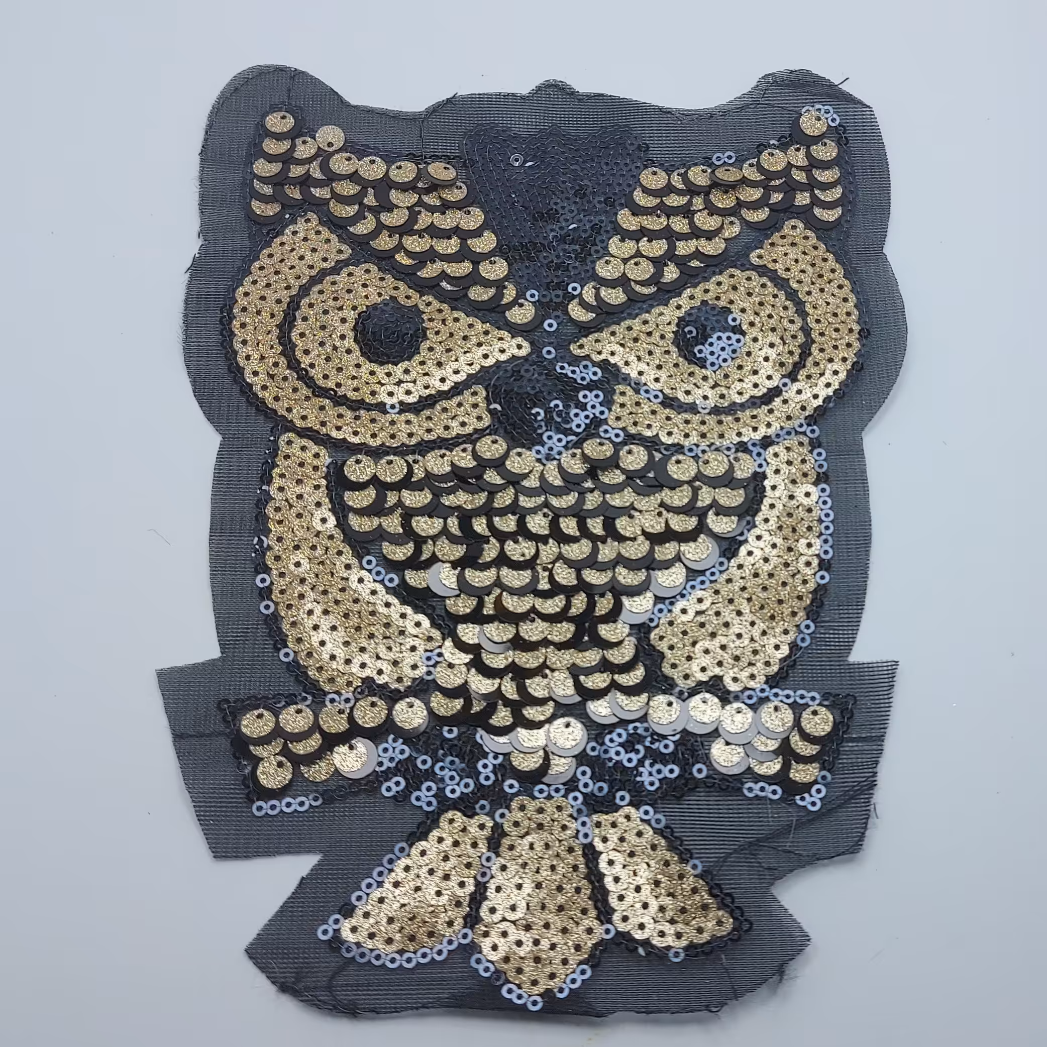 تکه دوزی پولک طلایی طرح جغد 2 کد ST6