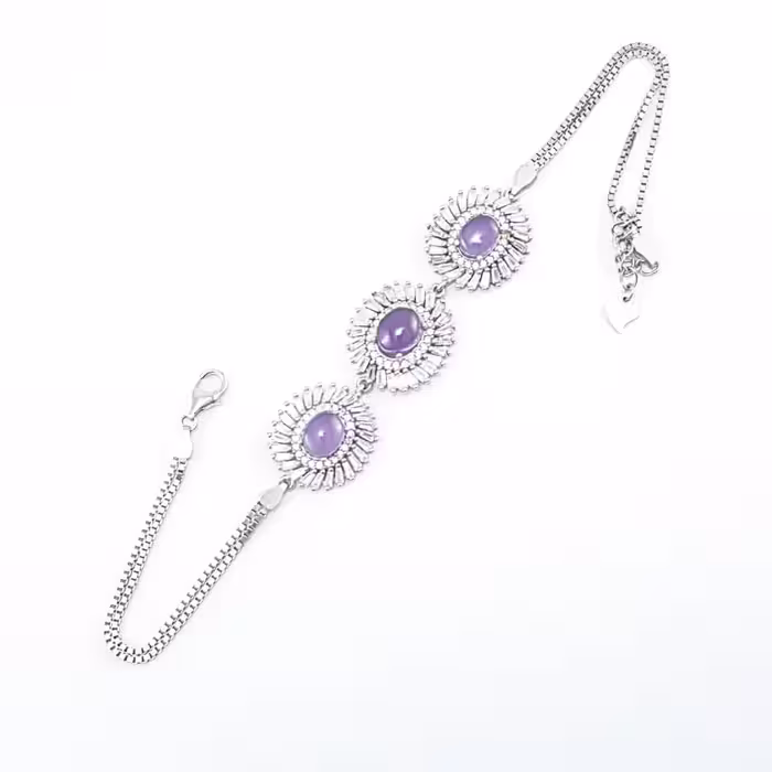 دستبند لاکچری عقیق یمنی ناب سوسنی کد  Y 3431