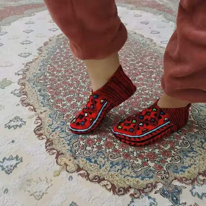 فروش عمده 100جفتی جوراب کوتاه مچی بافت زیبا و طرحدار سنتی