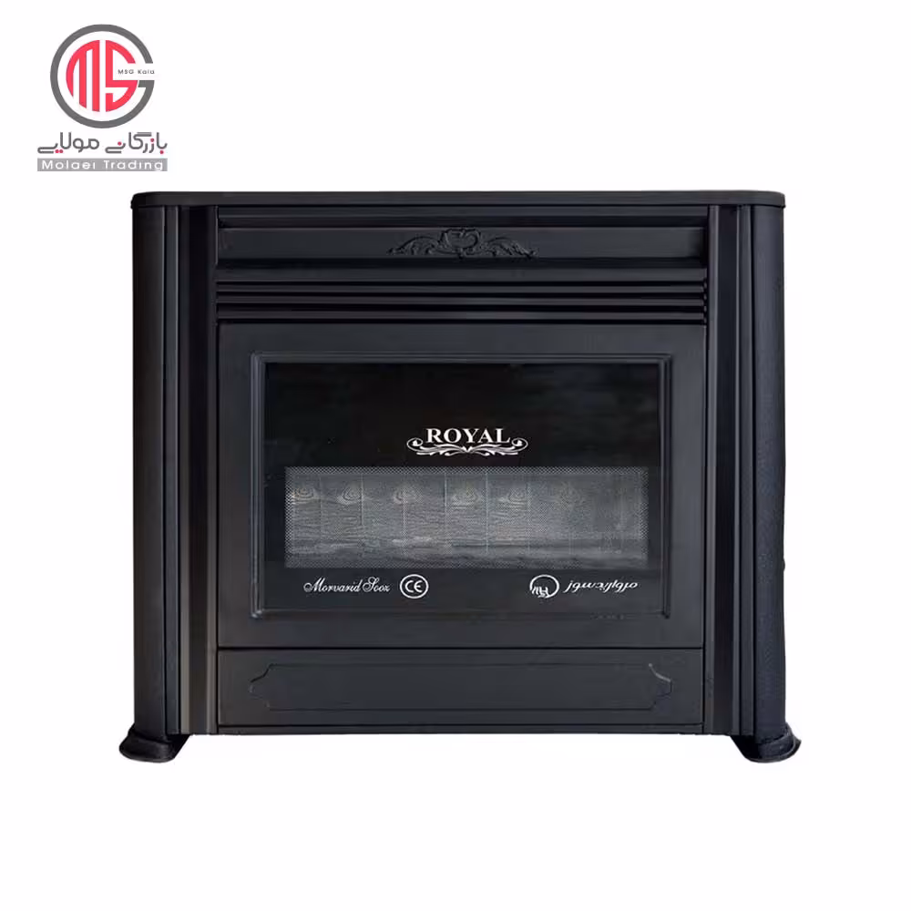 بخاری گازی مروارید سوز طرح شومینه رویال مدل 12000
