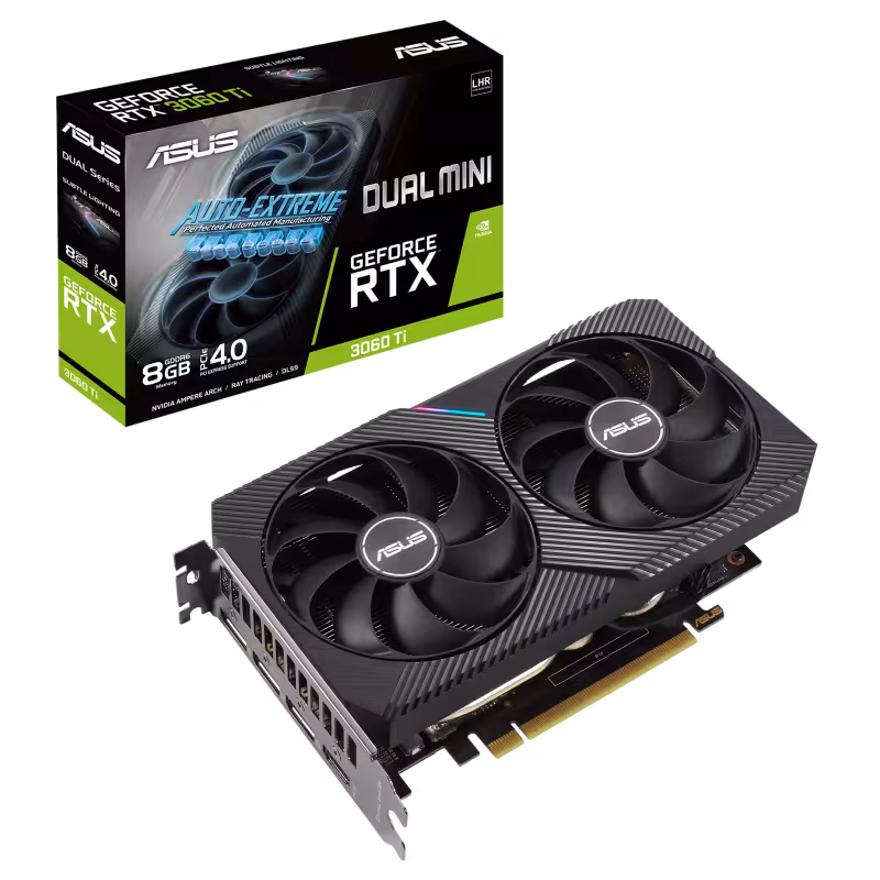 کارت گرافیک ایسوس مدل DUAL-RTX3060TI-8G-MINI-V2 حافظه 8 گیگابایت