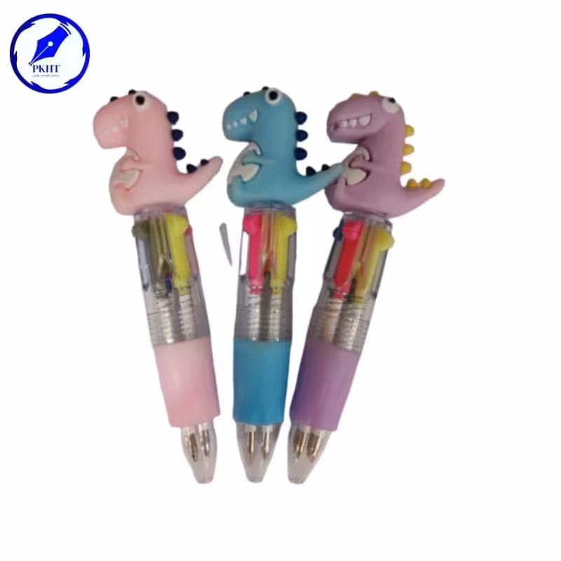 خودکار پایه کوتاه فانتزی 5 رنگ طرح دایناسور