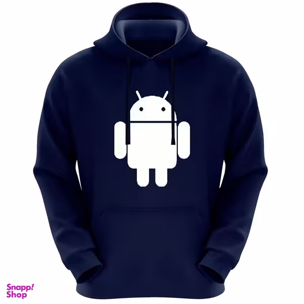 هودی زنانه طرح اندروید کد F04 رنگ سرمه ای