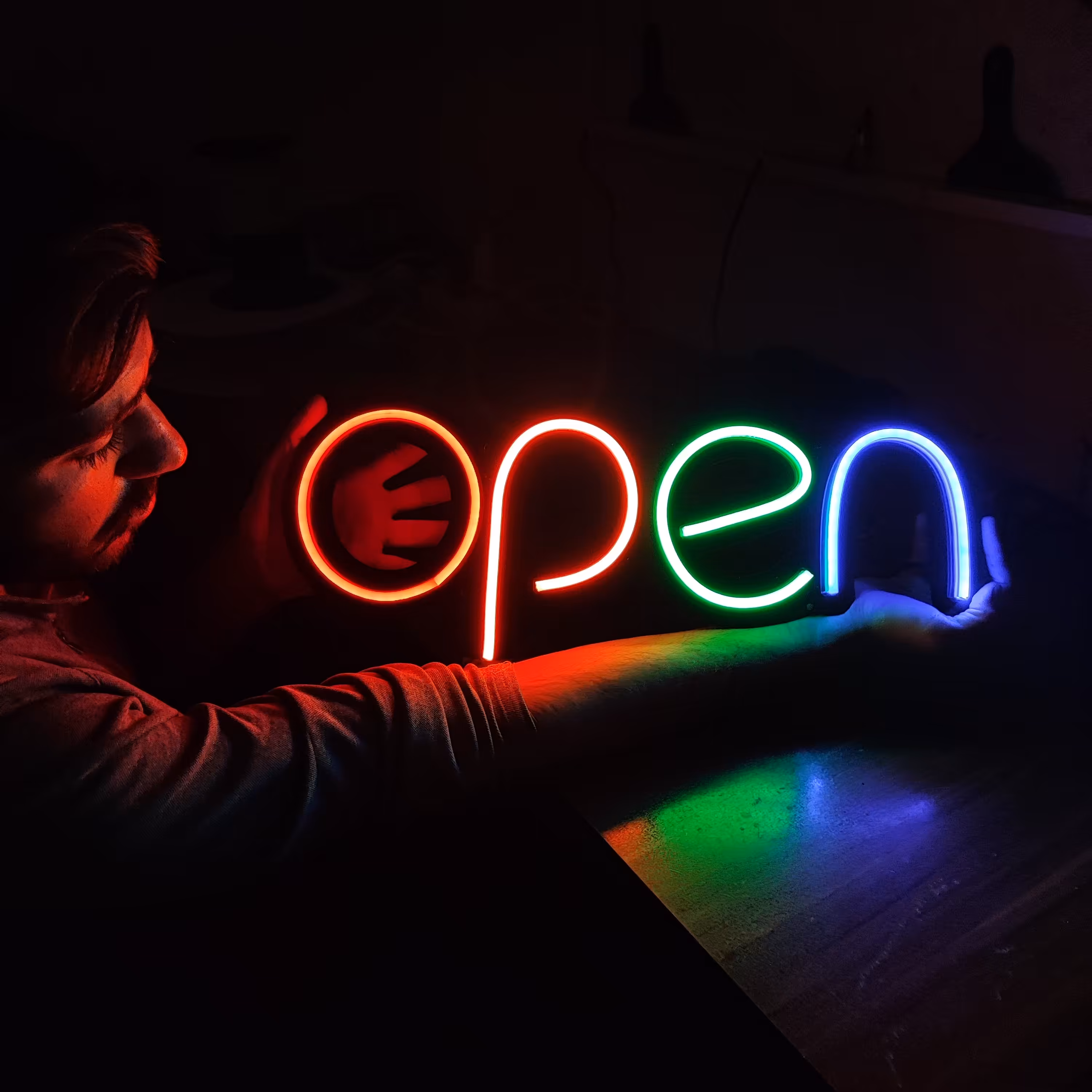 تابلو نئون طرح اوپن Open سایز  50 در 20 با 3سال ضمانت 