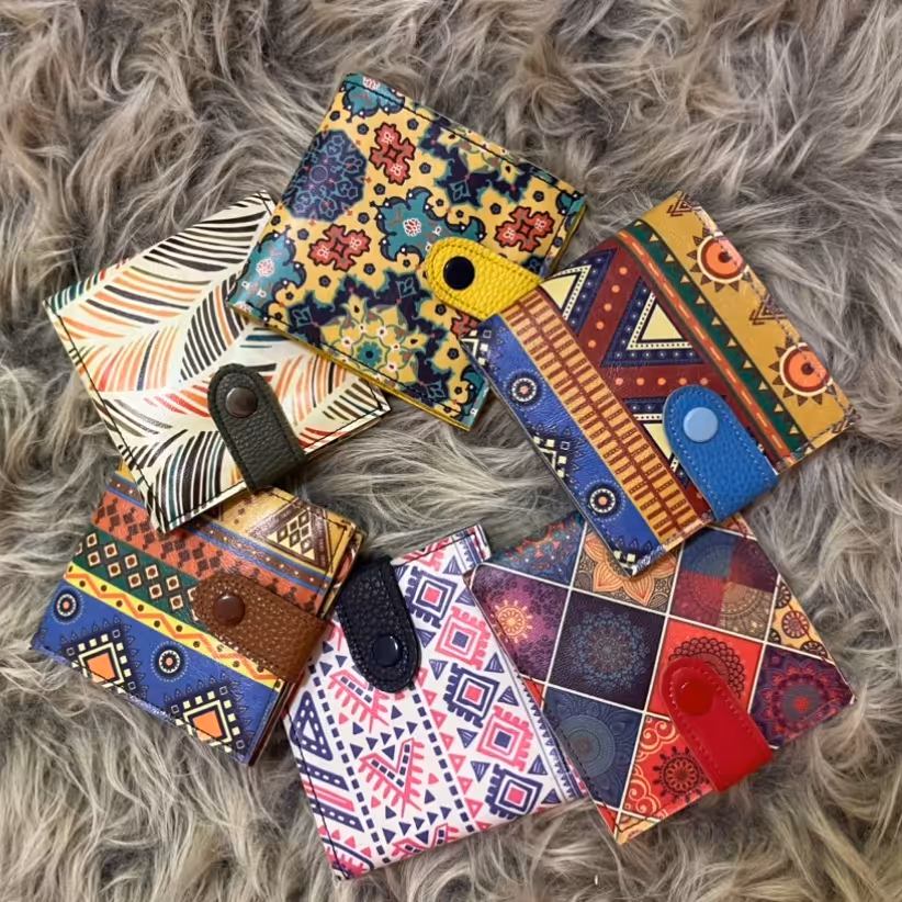 کیف پول کوچک چرم مصنوعی(طرح دار)