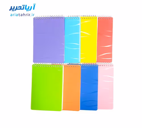 دفتر یادداشت سیمی جلد طلقی سایز 12 × 17 (سایز یک هشتم)