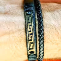 دستبند چرم دستدوز