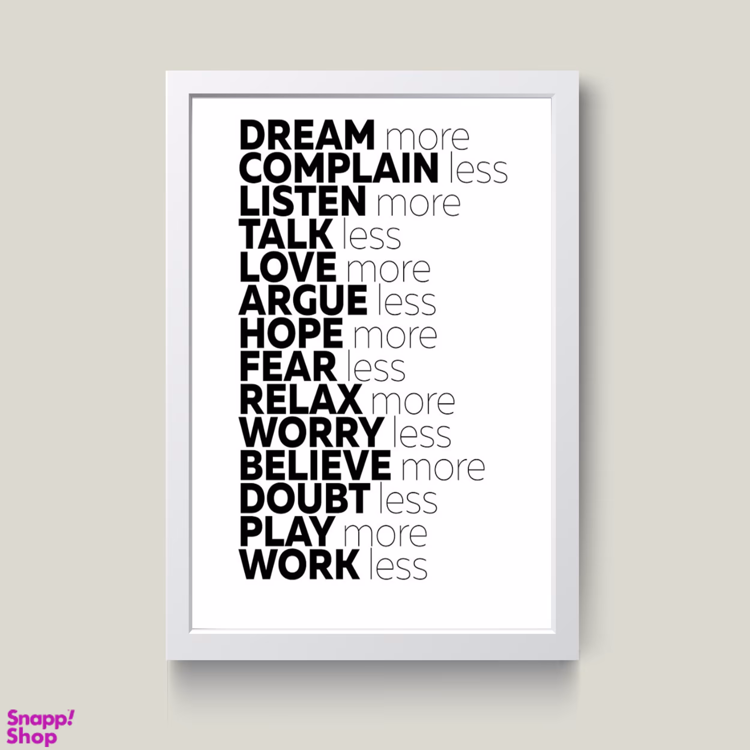 تابلو مدل دکوراتیو انگیزشی Dream more کد G08-10