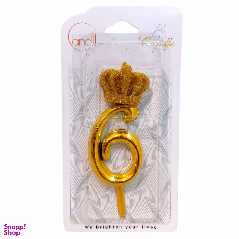 شمع تولد مدل تاج کینگ اکلیلی عدد 6