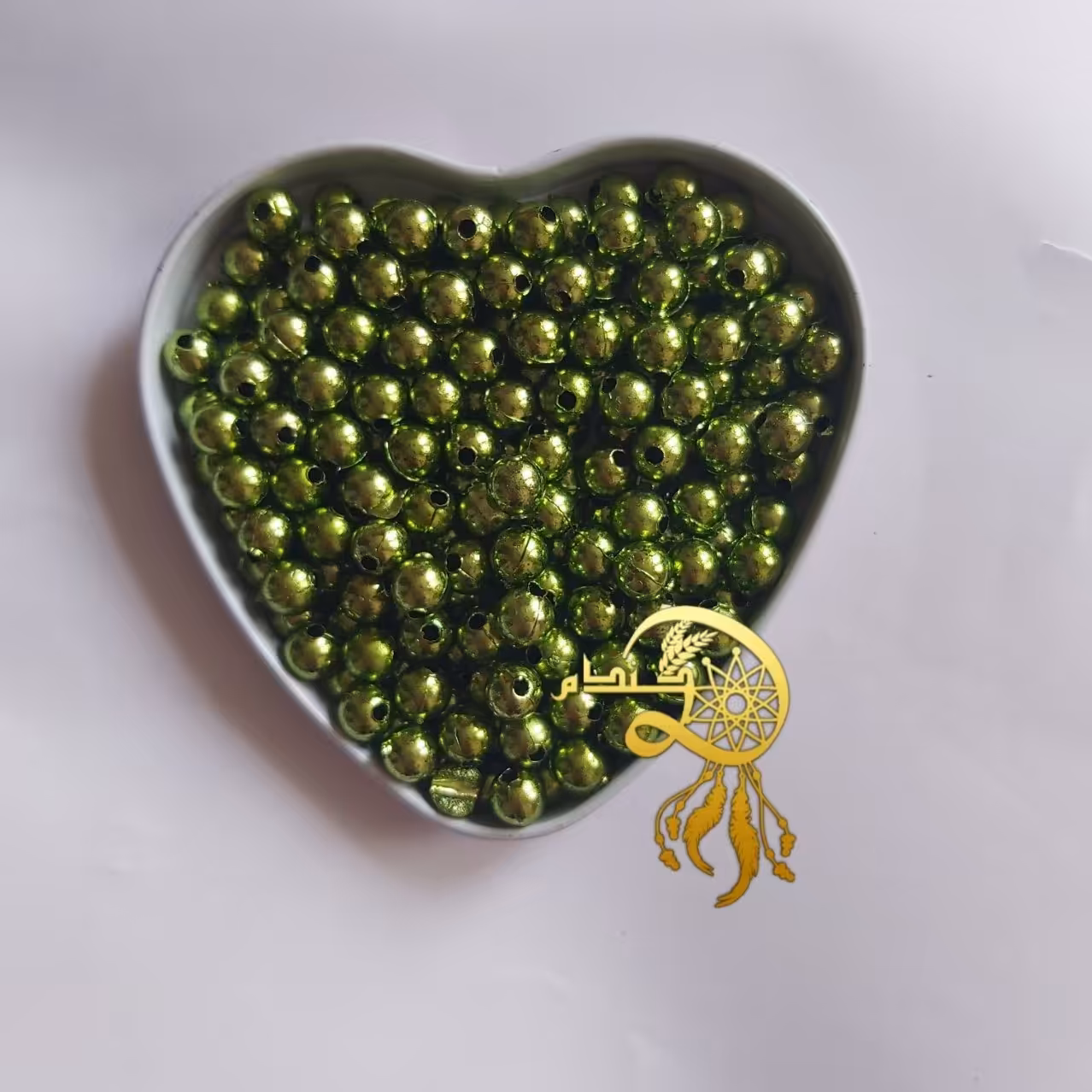مروارید متالیک سبز سایز8پک30عددی