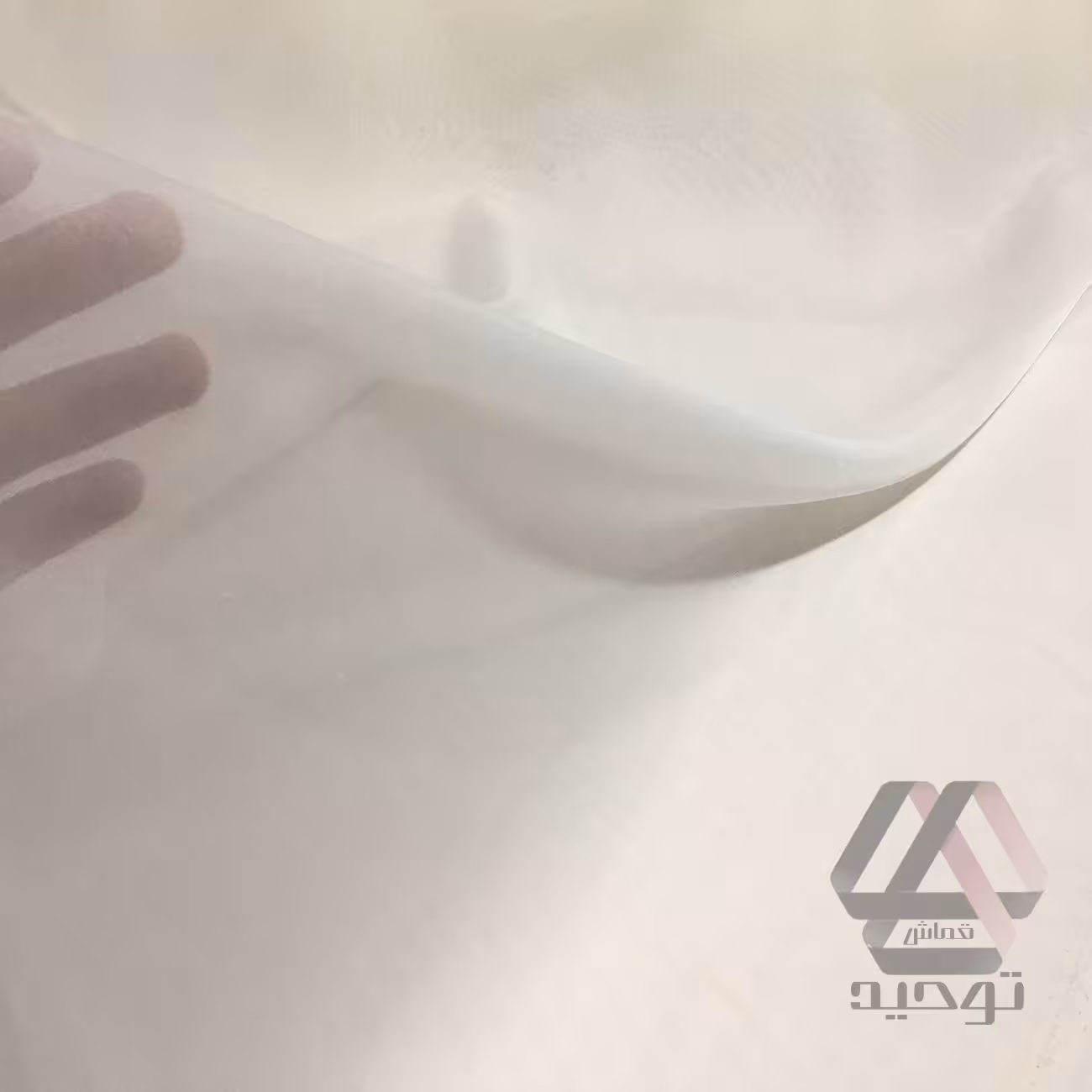 پارچه پرده حریر ساده جنس اعلا عرض 3 متر و 6 سانتیمتر رنگ سفید و شیری