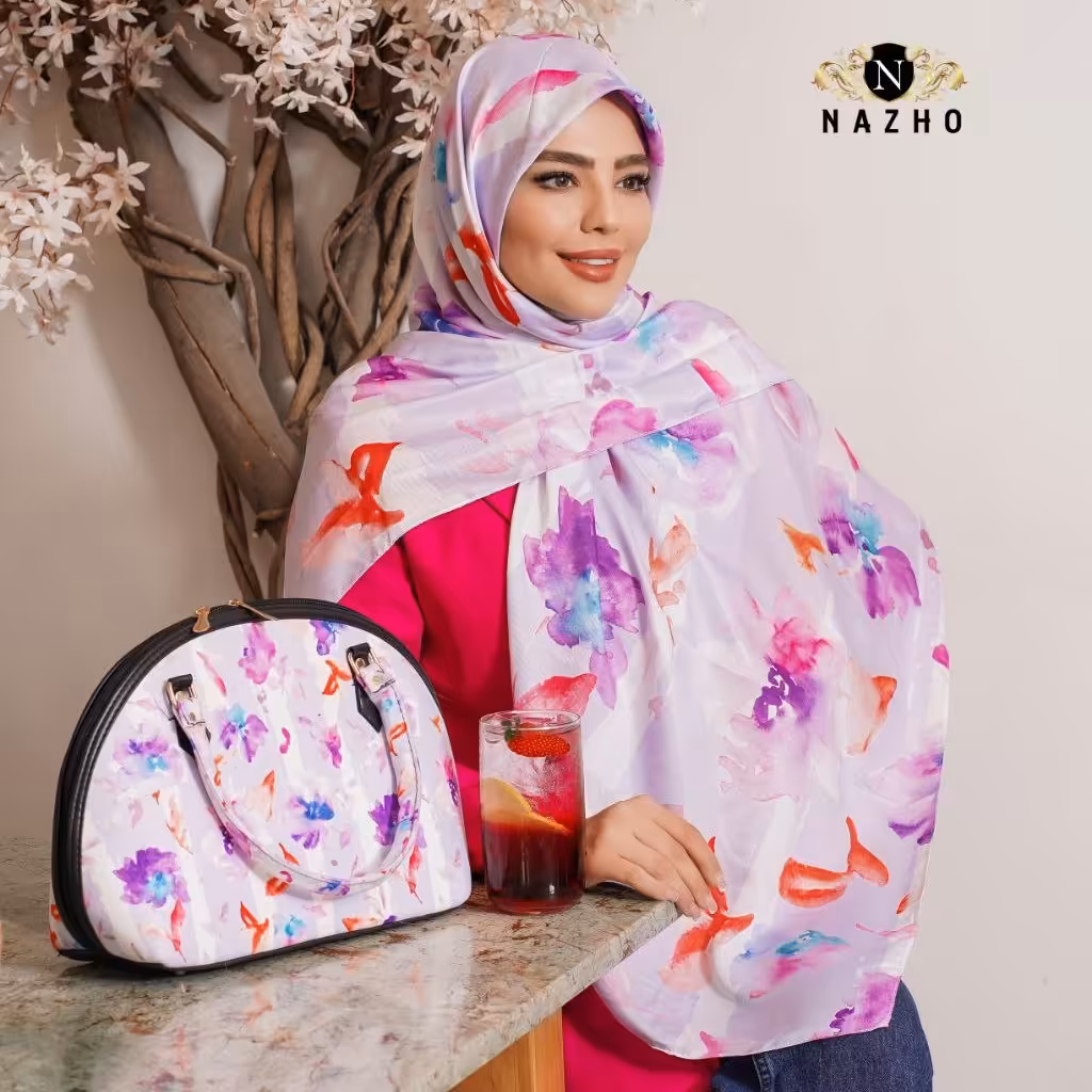 ست کیف و روسری یاسی با کیف دوشی نیمگرد