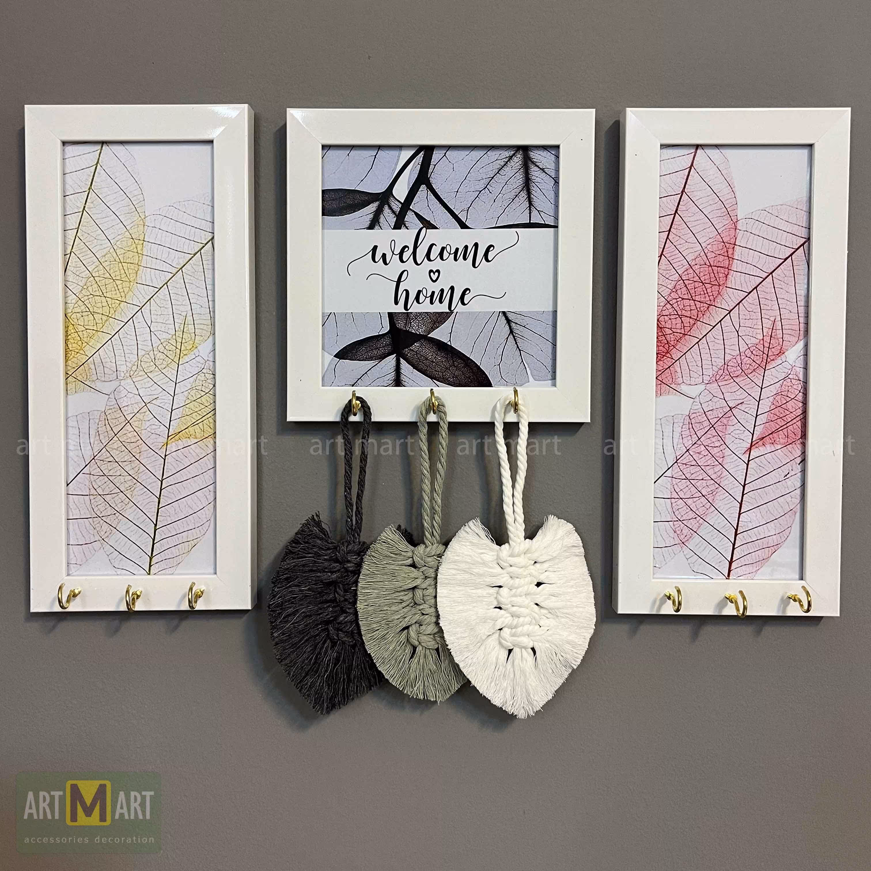 جاکلیدی دیواری 3 عددی مکرومه دار (پس کرایه)