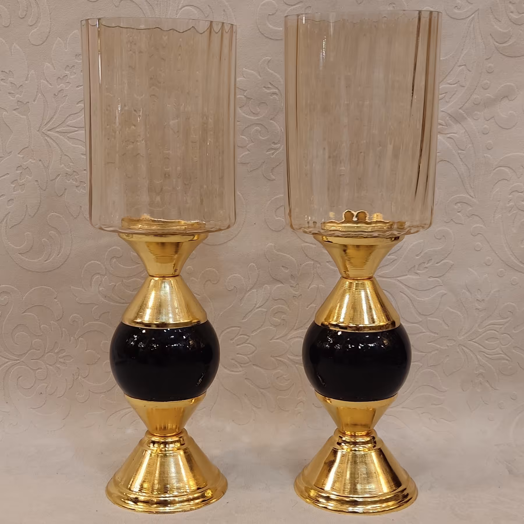 شمعدان پرنس رنگ طلایی مشکی حباب گلسه  بسیار شیک  