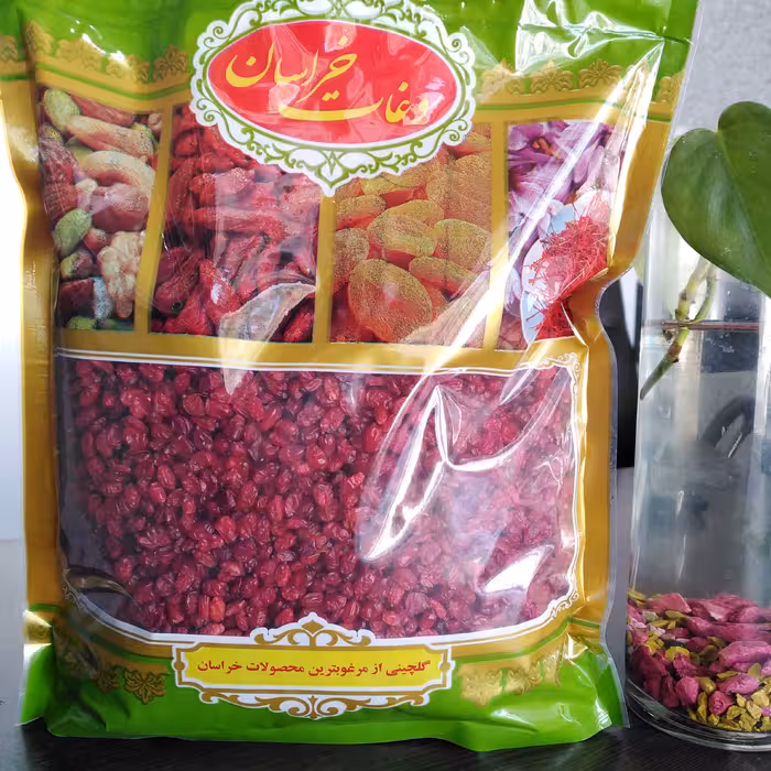 زرشک پفکی امسالی قائنات ، خوش رنگ و ارگانیک در بسته بندی  نیم کیلویی