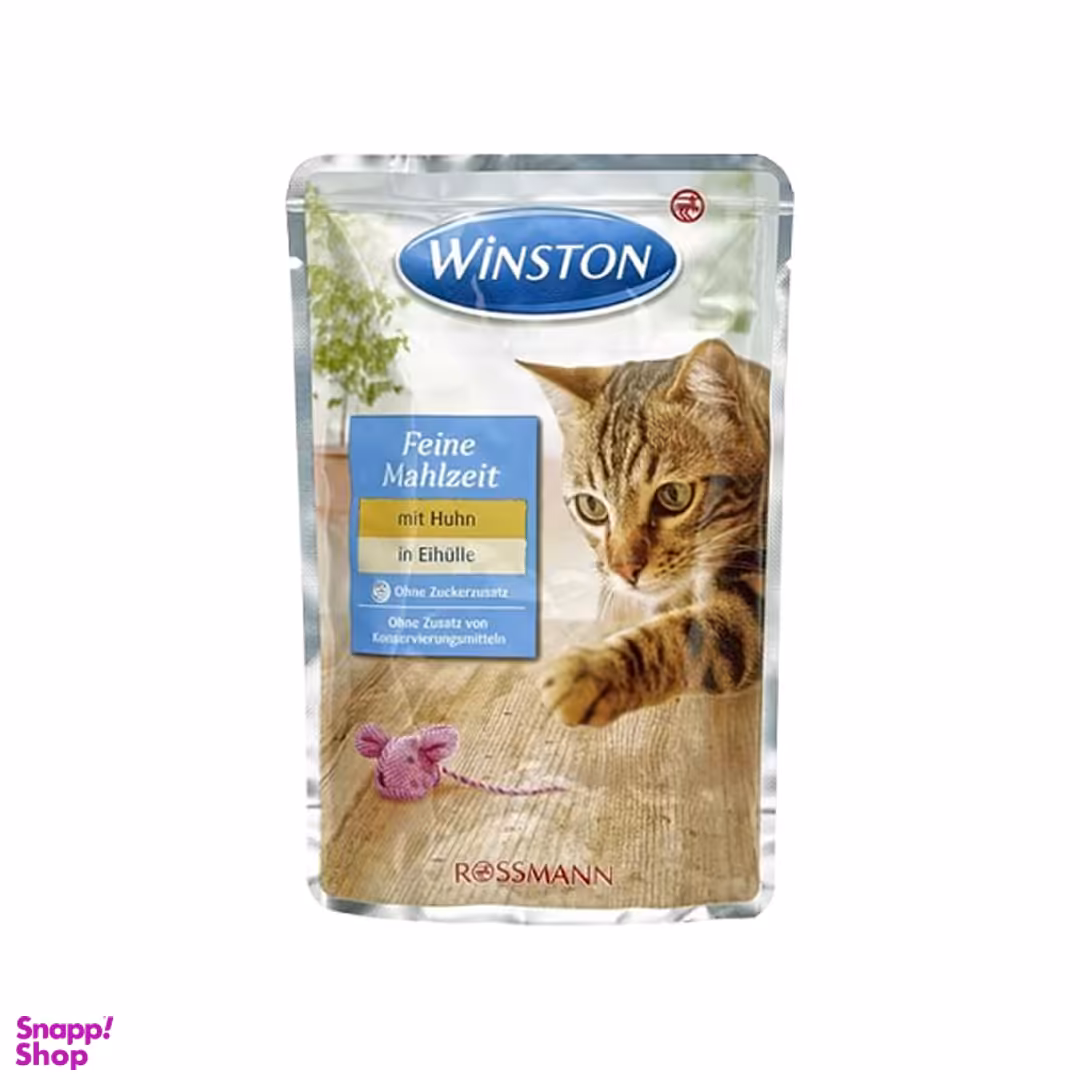 پوچ گربه وینستون با طعم مرغ و تخم مرغ