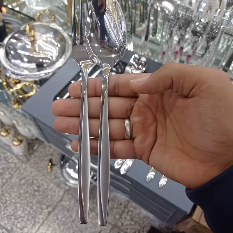 سرویس قاشق  چنگال 144پارچه یونیک استیل نگیر 4میل (طرح ماینز)