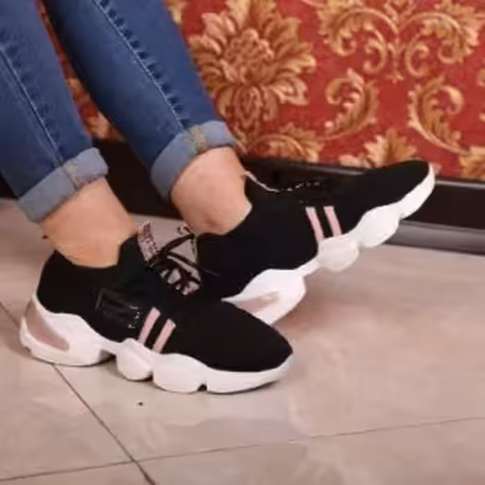 کفش کتانی بافتی زنانه دوخط