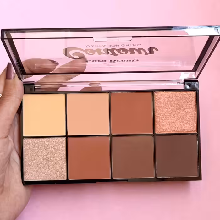 پالت کانتور هایلایتر 8 رنگ لورا بیوتی شماره 02