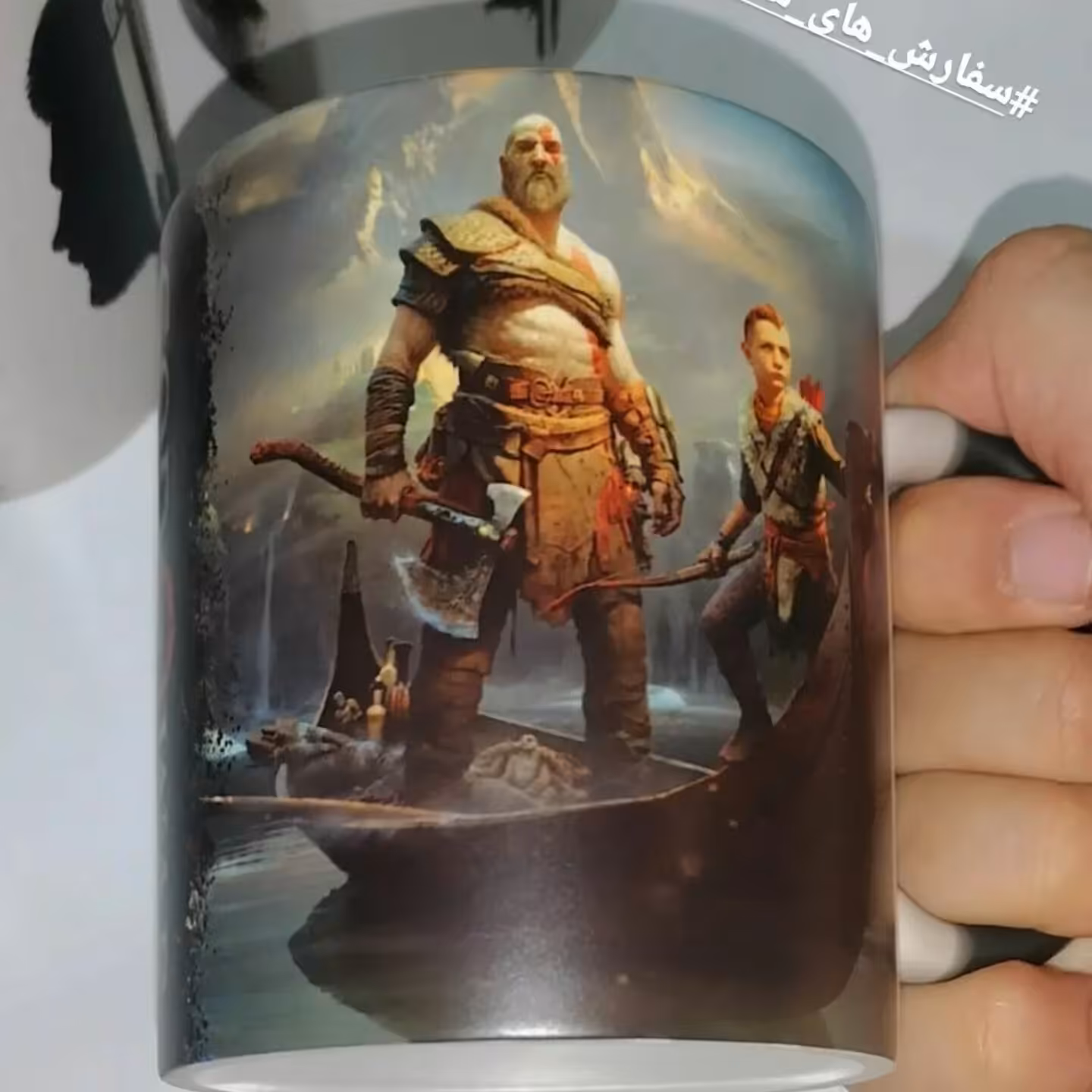 ماگ گیمینگ حرارتی گاد اف وار  god of war ( جادویی . پلی استیشن.  ایکس باکس.  کریتوس . ثور )