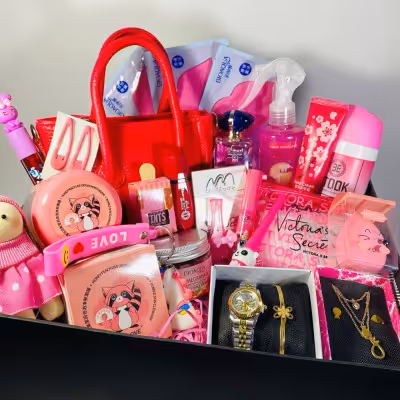 باکس کادویی دخترانه رنگ صورتی