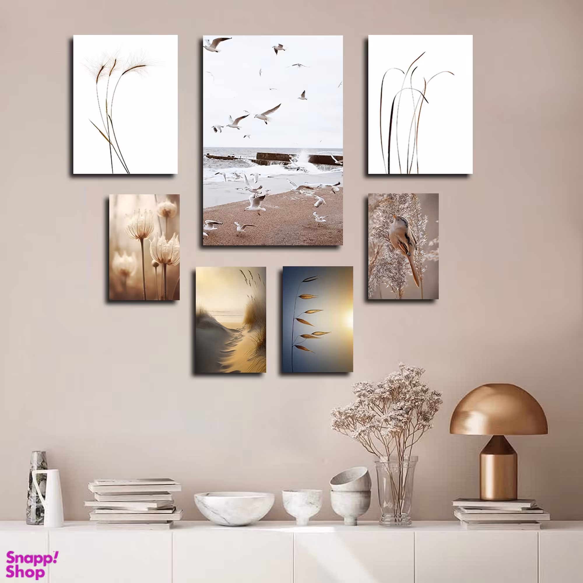 تابلو شاسی بکلیت طرح مدرن طبیعت و ساحل دریا مدل SH-1673 مجموعه 7 عددی