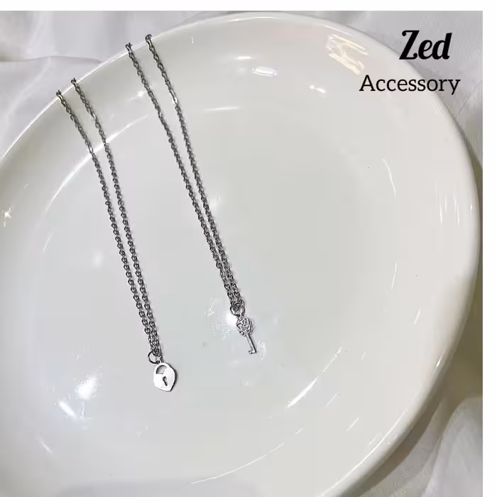 ست گردنبند قفل و کلید زوج دخترانه و پسرانه 