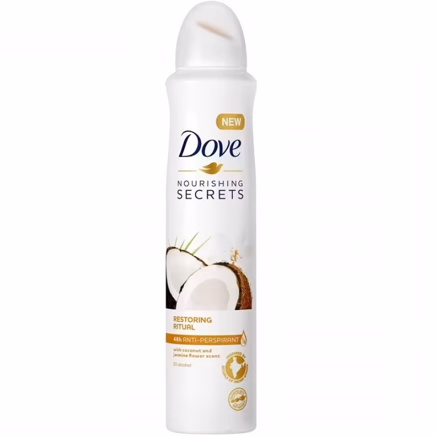 اسپری ضدتعریق زنانه داو بارایحه نارگیل و یاس حجم 250 میلی لیتر

