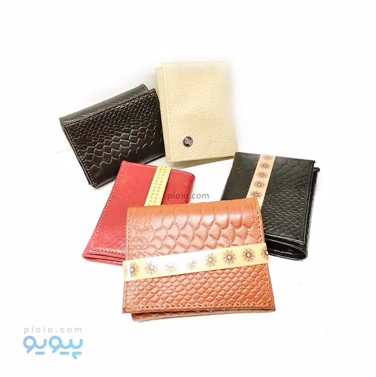 کیف پول چرم گاوی چاپی طرح پوست ماری