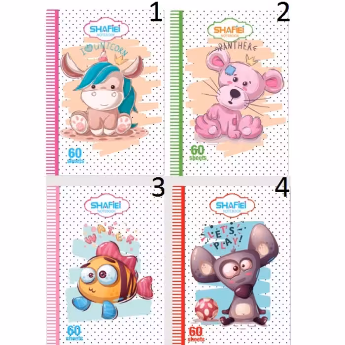 دفتر 60 برگ فنر تک جلدپرسی فانتزی کد 111 شفیعی