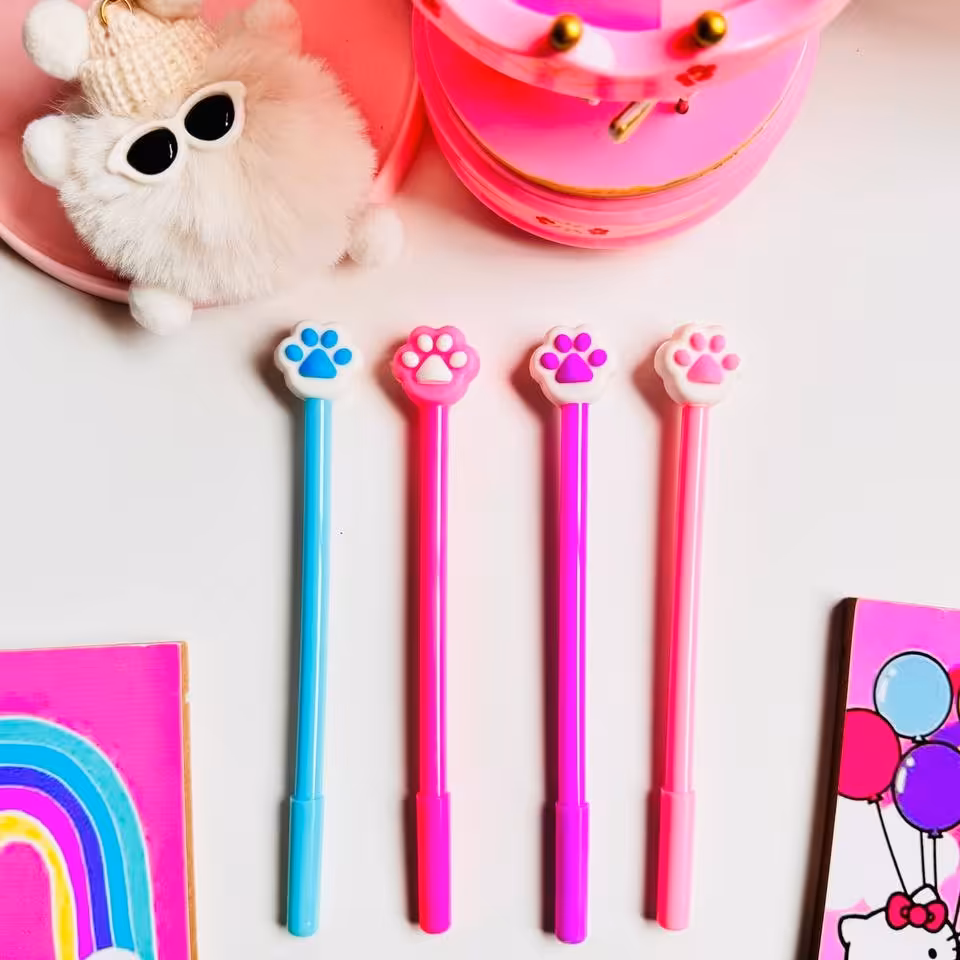 خودکار پنجه گربه فانتزی رنگی دخترانه مناسب یاداشت روزانه لوازم التحریر گوگولی