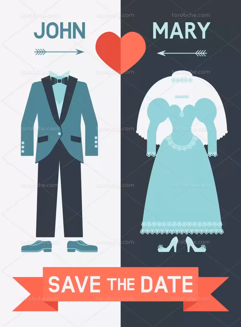 وکتور لباس عروس و داماد | گرافیک با طعم تربچه