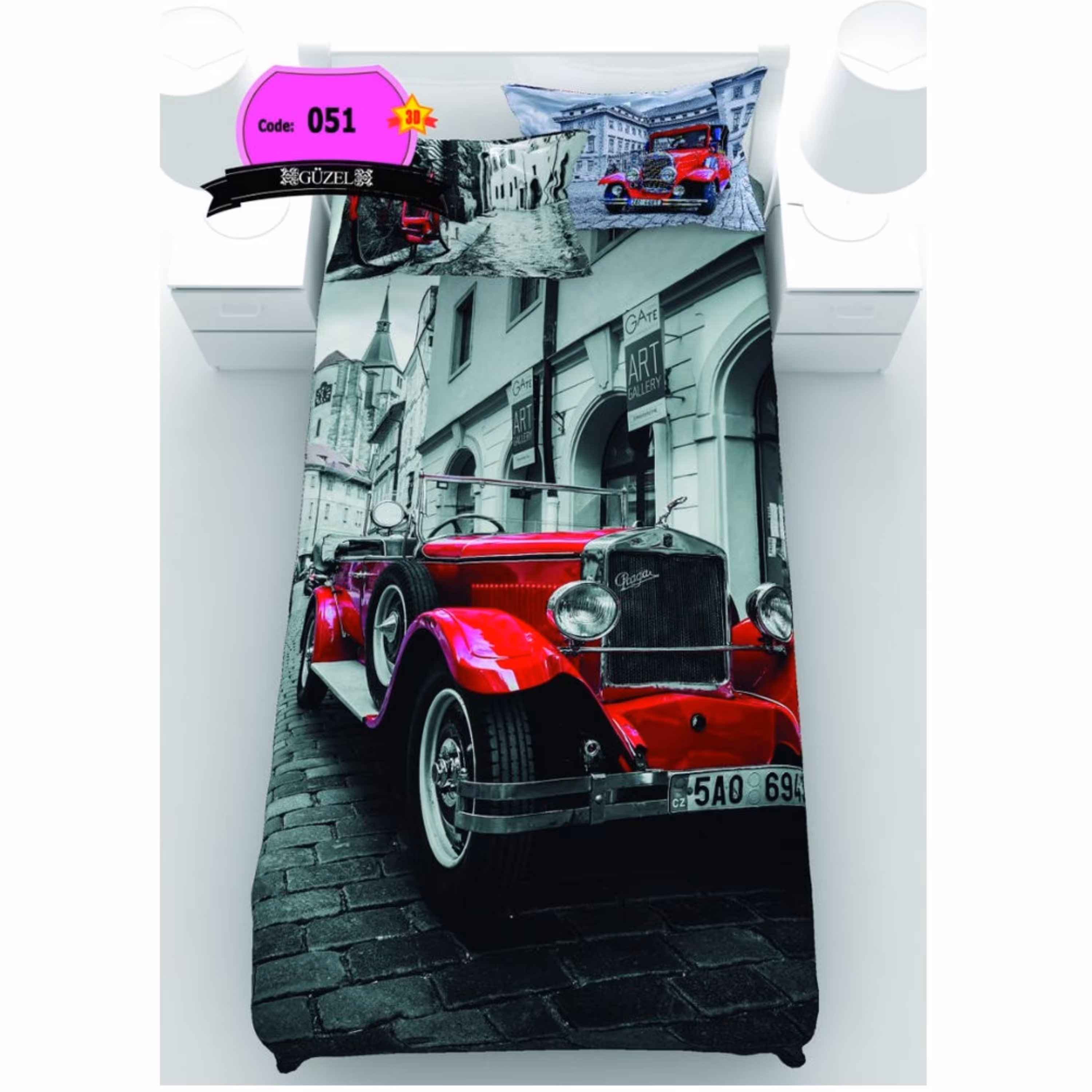 روتختی تک نفره سه بعدی برند گوزل -5 تکه -کد 51