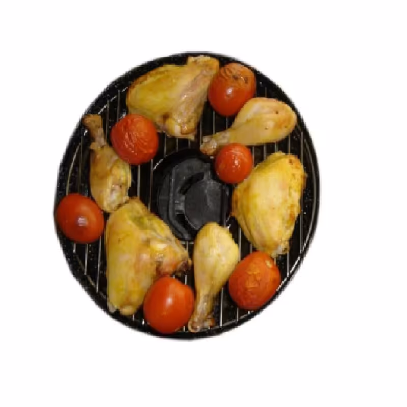 تابه کبابی سه کاره صبا مدل 452 روکش بدنه لعاب می باشد اجناس همراه تابه کیک پز  تور سیمی شعله گیر مگنت کاشی