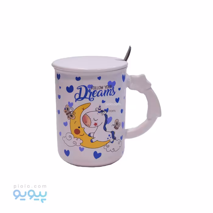 ماگ درب دار سرامیکی طرح یونیکورن عمده وکارتنی