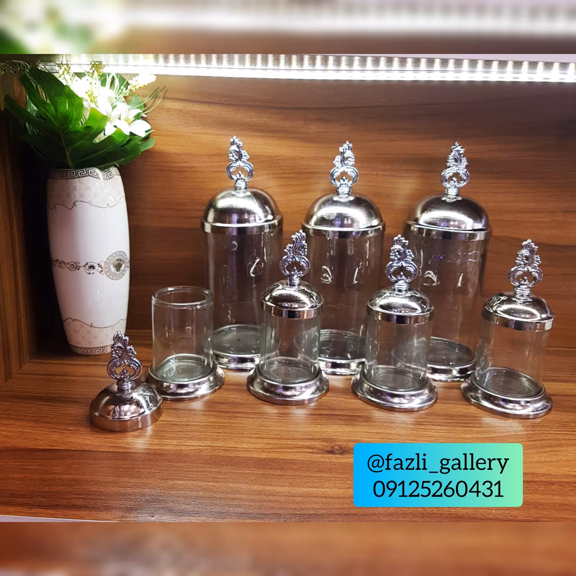 پاسماوری 7پارچه سیلور تاجی جدید (آنتیک _ نقره ای _ کندی _ کندیباکس _ کندیبار _ آشپزخانه)