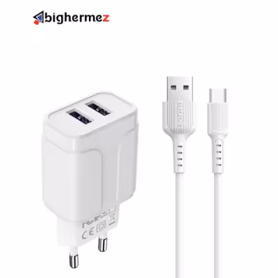 شارژر دیواری بهمراه کابل شارژ میکرو یو اس بی بروفون مدل BA37A