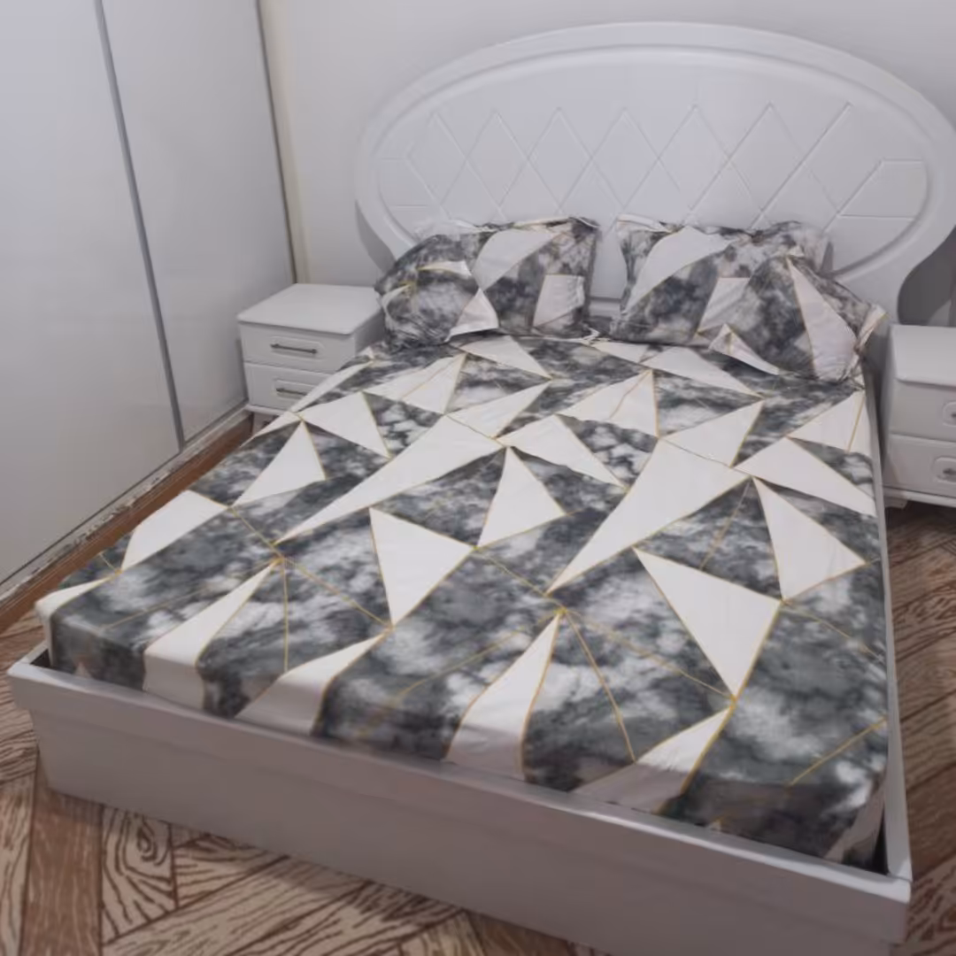 ست دو نفره کاور کش و روبالشی به همراه کوسن زیپ دار