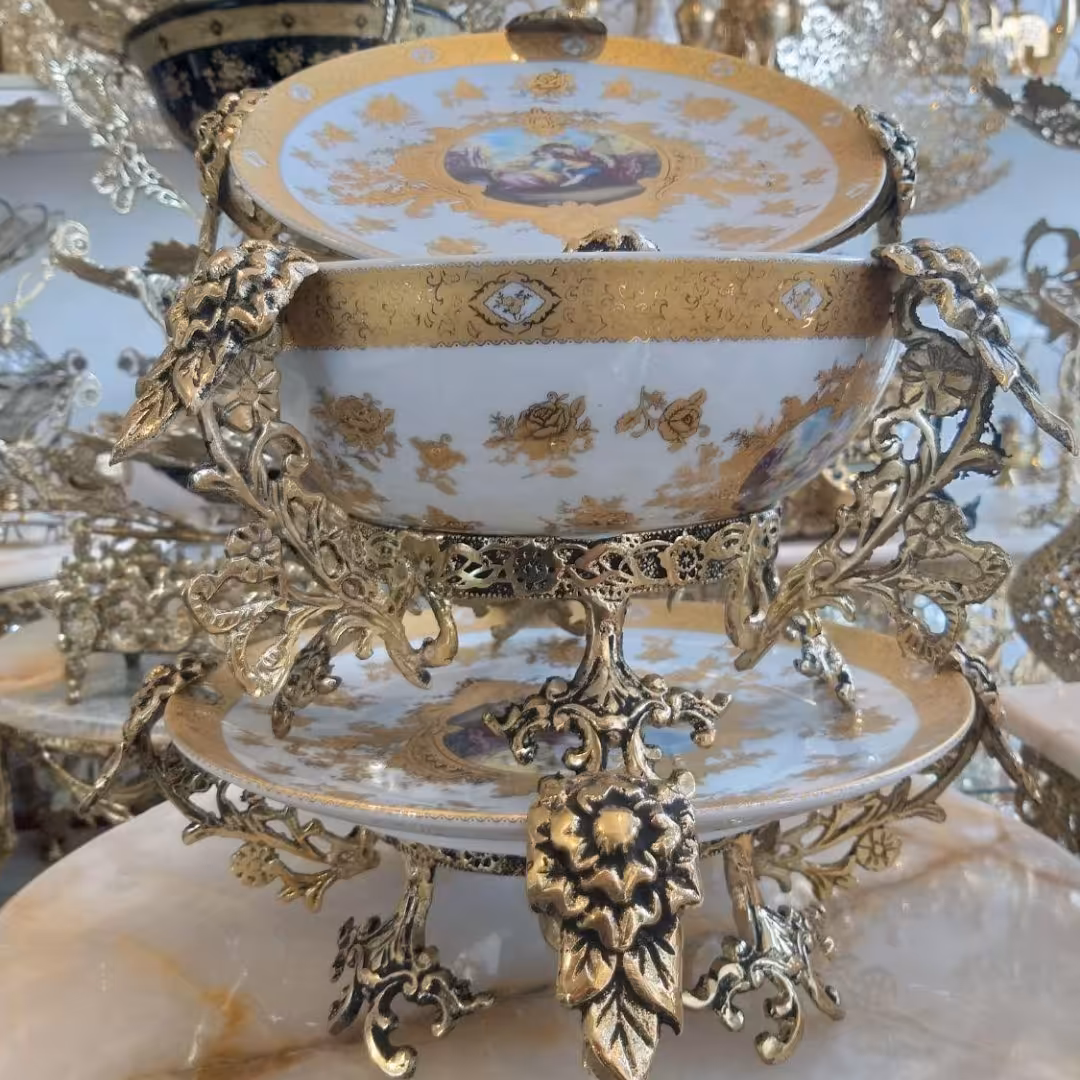 ست 3 تیکه پذیرایی،پایه برنز