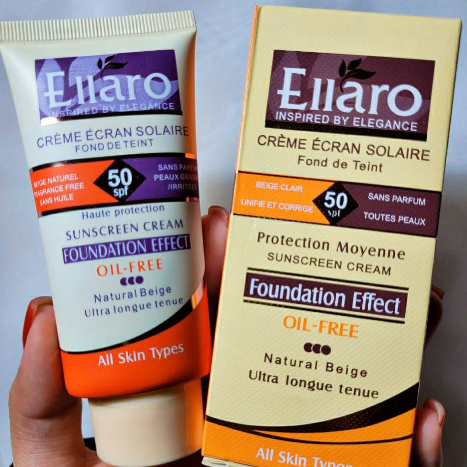 ضد آفتاب کرم پودری الارو spf50(ضد تعریق )ارائه شده در رنگ بژ طبیعی