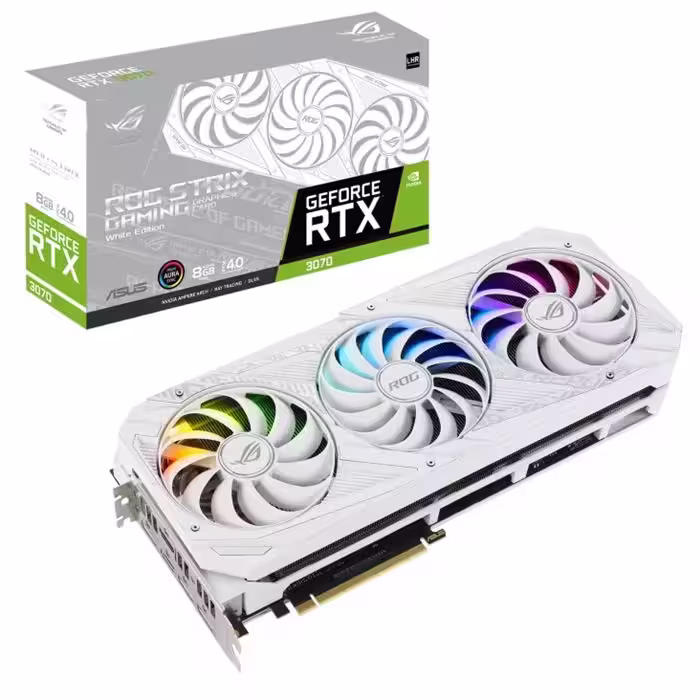 کارت گرافیک ایسوس ROG STRIX RTX3070 8G WHITE V2 8G