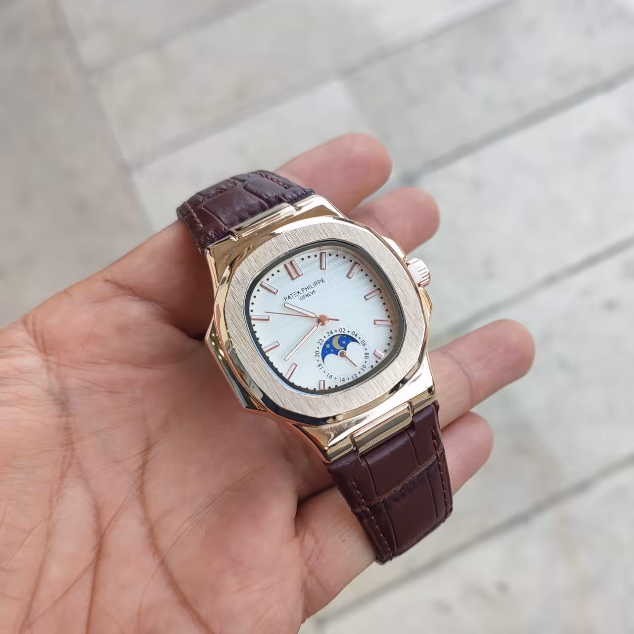 ساعت پتک فیلیپ با قفل اصلی بند چرم درجه یک کد7